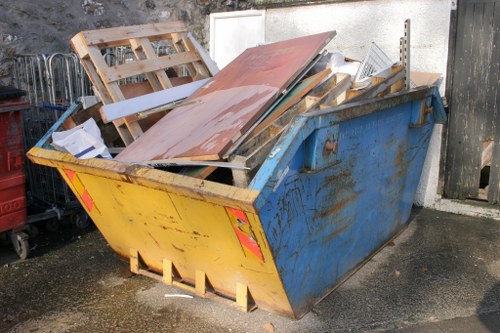 Different types of builders waste sorted for recycling